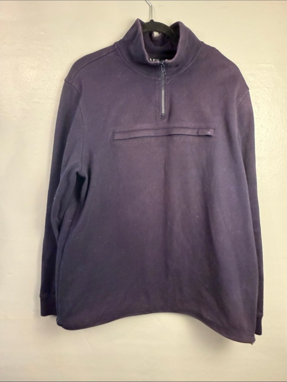 A.P.C. Belgrade Quarter Zip Sweatshirt. X-Large Navy blue